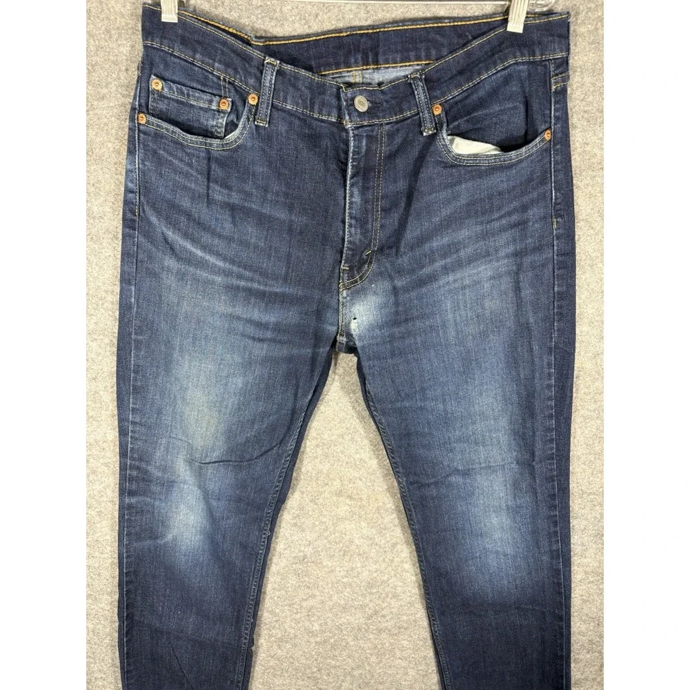 Levis Jeans Mens 36x30 Blue Denim 511 Slim Straight Medium Wash American Stretch